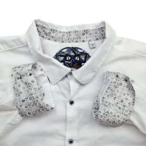 Robert Graham Shirt Mens 4XLT White Flip Cuff Long Sleeve Jacquard